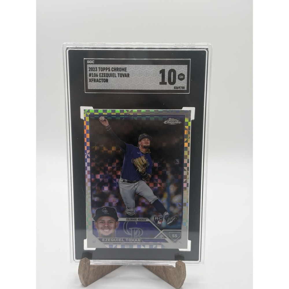 2023 Topps Chrome Ezequiel Tovar 106 X-Fractor RC SGC 10 Colorado Rockies